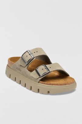 Birkenstock Birkenstock Women's Papillio Arizona Chunky Suede Sandals in Taupe, Women's at Urban Outfitters