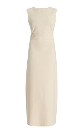 BIRROT BIRROT Exclusive Lay2 Drape Crepe Dress White 2