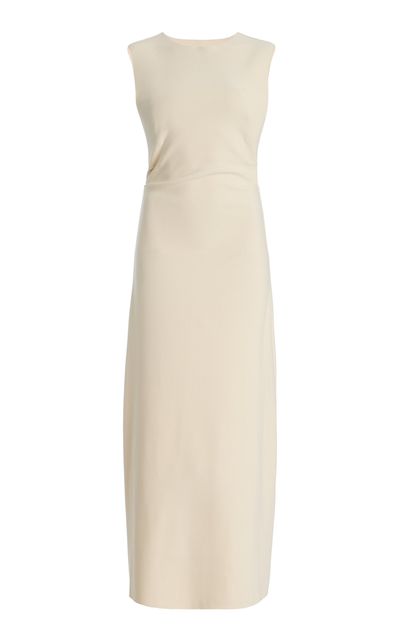 BIRROT BIRROT Exclusive Lay2 Drape Crepe Dress White 2