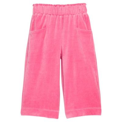 BISBY BISBY Kids' Cropped Velour Palazzo Pants