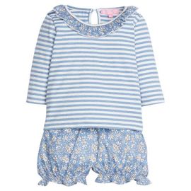 BISBY BISBY Kids' Striped Floral Bloomer Set