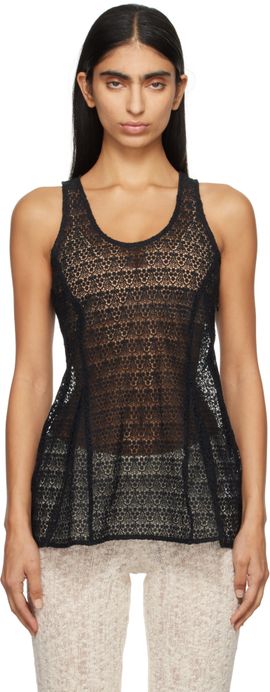 BITE BITE Black Tailored Lace Tank Top