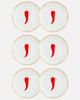 Bitossi Bitossi Chilli Pepper set of 6 bread plates - 1