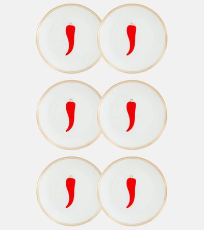 Bitossi Bitossi Chilli Pepper set of 6 bread plates