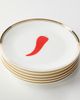 Bitossi Bitossi Chilli Pepper set of 6 bread plates - 4