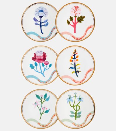 Bitossi Bitossi Flowers set of 6 dessert plates