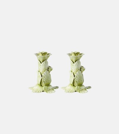 Bitossi Bitossi Set of 2 floral ceramic candleholders