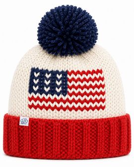 Bits & Bows Bits & Bows Adult American Flag Bobble Hat