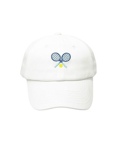 Bits & Bows Bits & Bows Boys' Tennis Baseball Hat in White