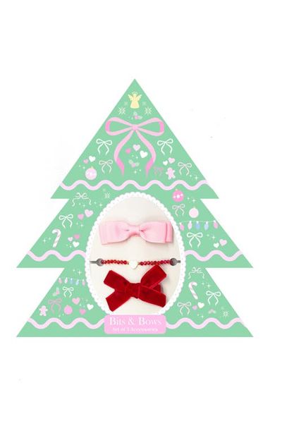 Bits & Bows Bits & Bows Christmas Tree Bows & Bracelet Gift Set