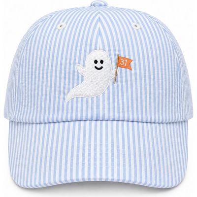Bits & Bows Bits & Bows Ghost Seersucker Baseball Hat