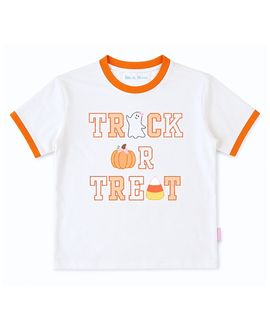 Bits & Bows Bits & Bows Girls' Trick-or-Treat Halloween Bow Crewneck Tee