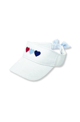 Bits & Bows Bits & Bows Patriotic Hearts Twill Bow Visor