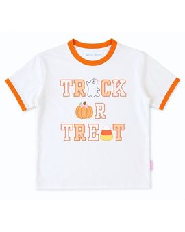 Bits & Bows Bits & Bows Trick-or-Treat Halloween Bow Crewneck T-Shirt