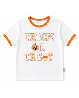 Bits & Bows Bits & Bows Trick-or-Treat Halloween Bowtie Crewneck T-Shirt