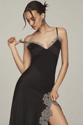 Bl-nk Hector Side-Slit Slip Midi Dress