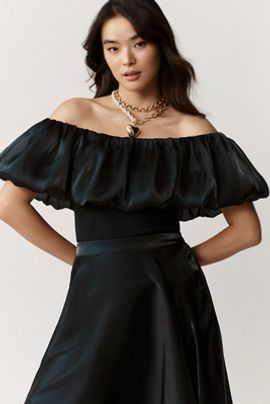 Bl-nk Off-Shoulder Bubble Blouse