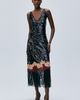 Bl-nk Rebecca Sequined Lace Trim Midi Dress - 1