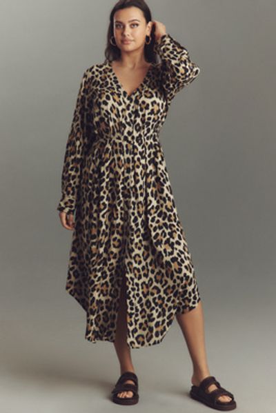 Bl-nk Rikke Long-Sleeve Button-Front Midi Dress