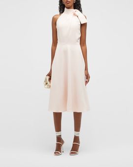 Black Halo Audrey Midi Halter Dress