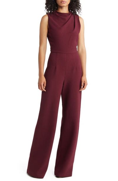 Black Halo Black Halo Corrine Draped Bodice Wide Leg Jumpsuit