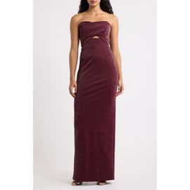 Black Halo Black Halo Jada Strapless Shimmer Knit Gown