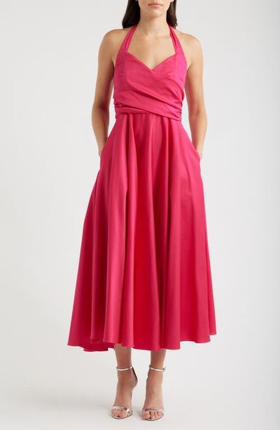 Black Halo Black Halo Noelle Stretch Cotton Halter Midi Dress