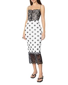 Black Halo Black Halo Pomi Lace Panel Midi Dress
