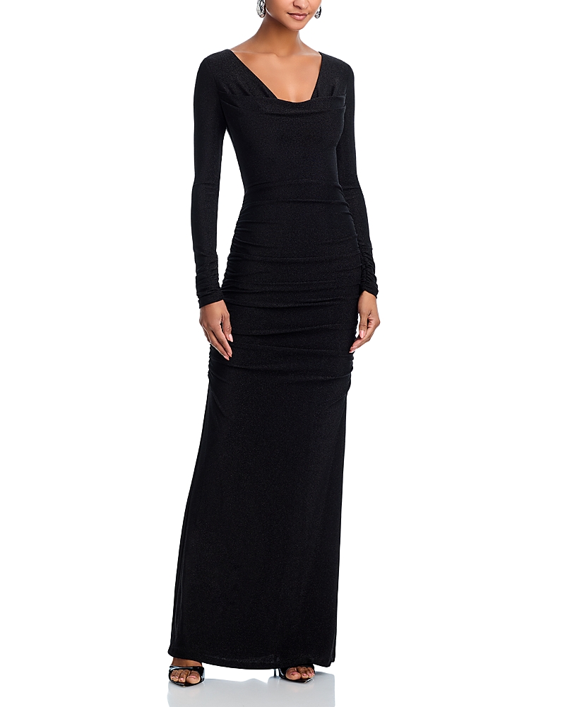 black shiny satin bridesmaid dresses Elegant Penny Stretch Satin Bridesmaid Dress main image 0