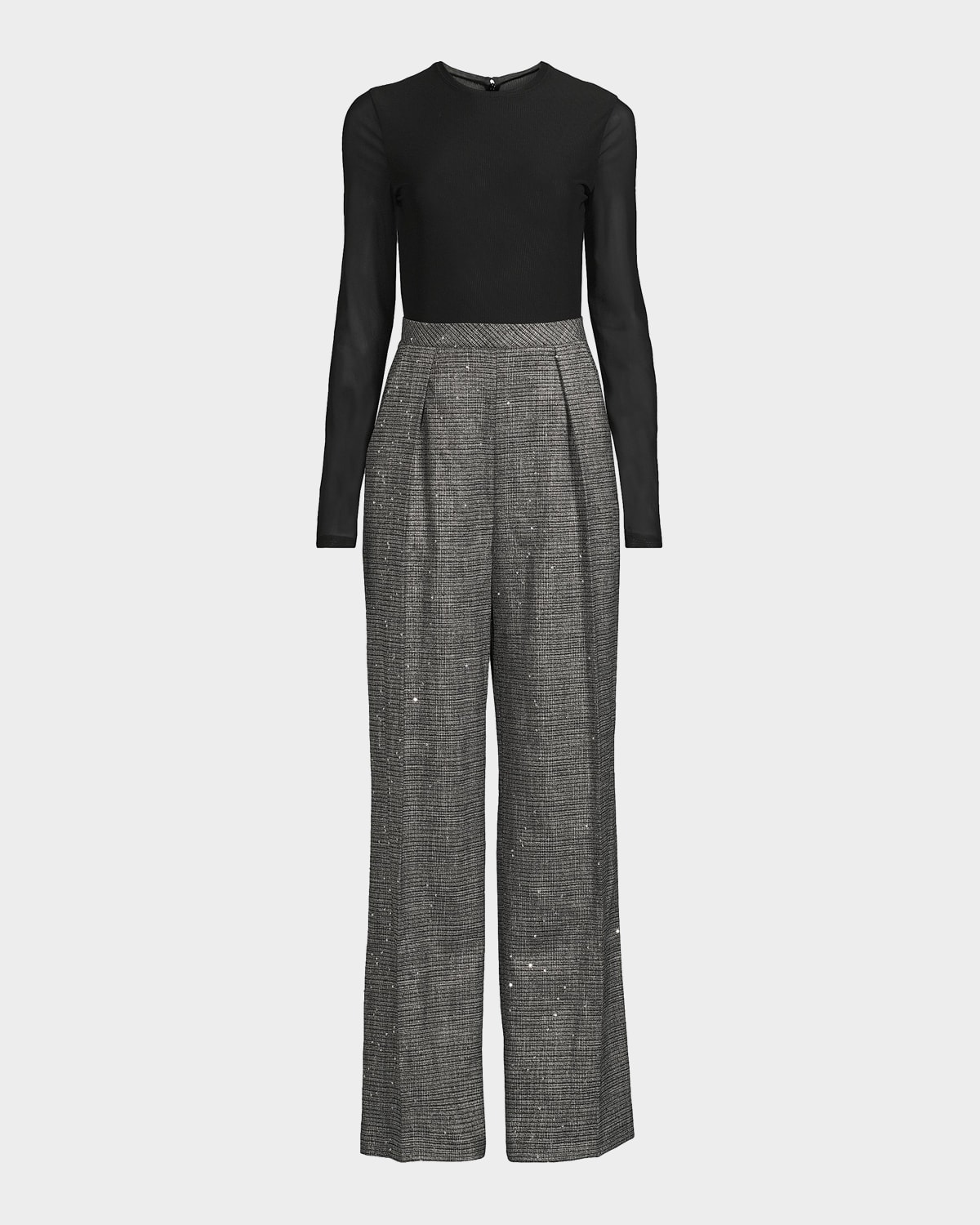 Black Halo Dante Mixed-Media Jumpsuit