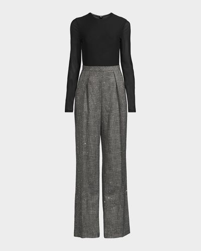Black Halo Dante Mixed-Media Jumpsuit