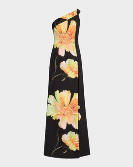 Black Halo Dolan One-Shoulder Side Slit Gown