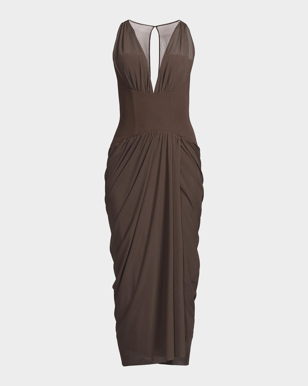 Black Halo Elara Mesh Midi Dress