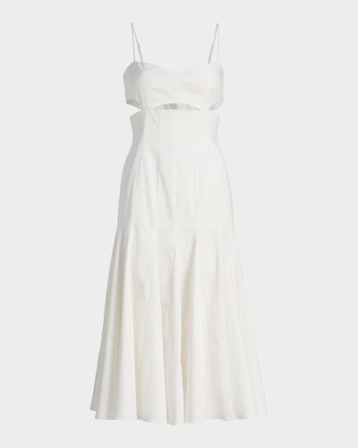 Black Halo Erica Stretch-Cotton Midi Dress