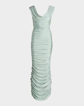 Black Halo Evangeline Ruched Gown