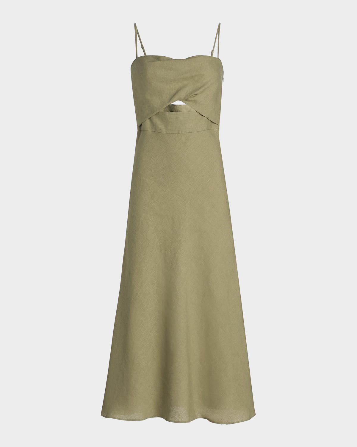 Black Halo Jada Linen Cut-Out Midi-Dress