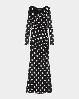 Black Halo Lazul Polka Dot Maxi Dress