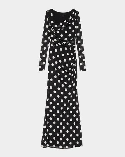 Black Halo Lazul Polka Dot Maxi Dress