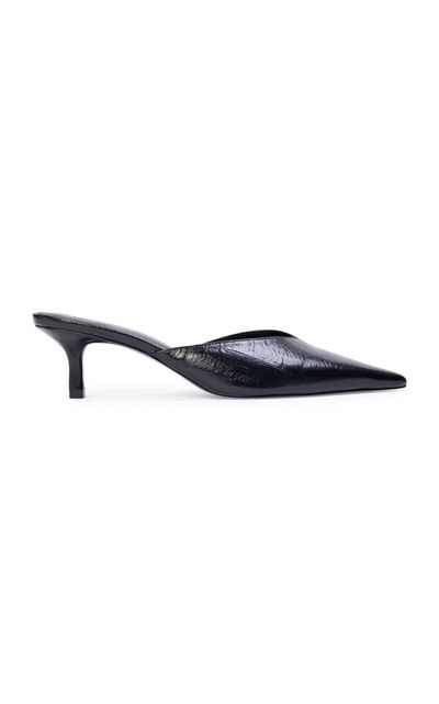 Black Suede Studio Black Suede Studio Analisa EelPrinted Leather Mules