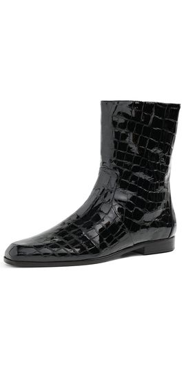 Black Suede Studio Black Suede Studio Aries Booties BLACK CROC PATENT LEATHER