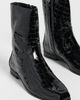 Black Suede Studio Black Suede Studio Aries Booties BLACK CROC PATENT LEATHER - 5