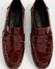 Black Suede Studio Black Suede Studio Arrow Loafers Cinnamon Croc Patent Leather - 5