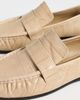Black Suede Studio Black Suede Studio Arrow Loafers Latte Eel Printed Leather - 6