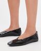 Black Suede Studio Black Suede Studio Ayra Flats Black Croc Patent Leather - 3