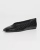 Black Suede Studio Black Suede Studio Ayra Flats Black Croc Patent Leather - 5