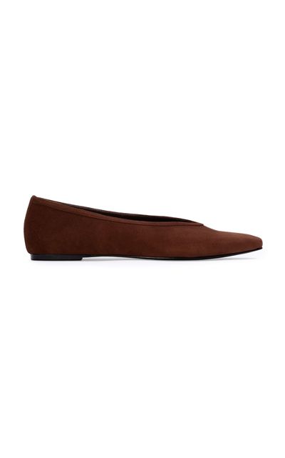 Black Suede Studio Black Suede Studio Ayra Suede Ballerina Flats