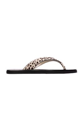 Black Suede Studio Black Suede Studio Bae Zebra Ponyhair Flip Flops