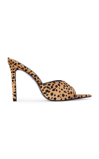 Black Suede Studio Black Suede Studio Bella Cheetah Pony Hair Mules
