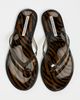 Black Suede Studio Black Suede Studio Crystal Jelly Flip Flops Brown Zebra/Black - 5