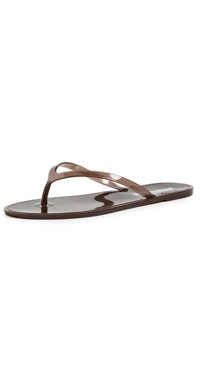 Black Suede Studio Black Suede Studio Crystal Jelly Flip Flops Chestnut